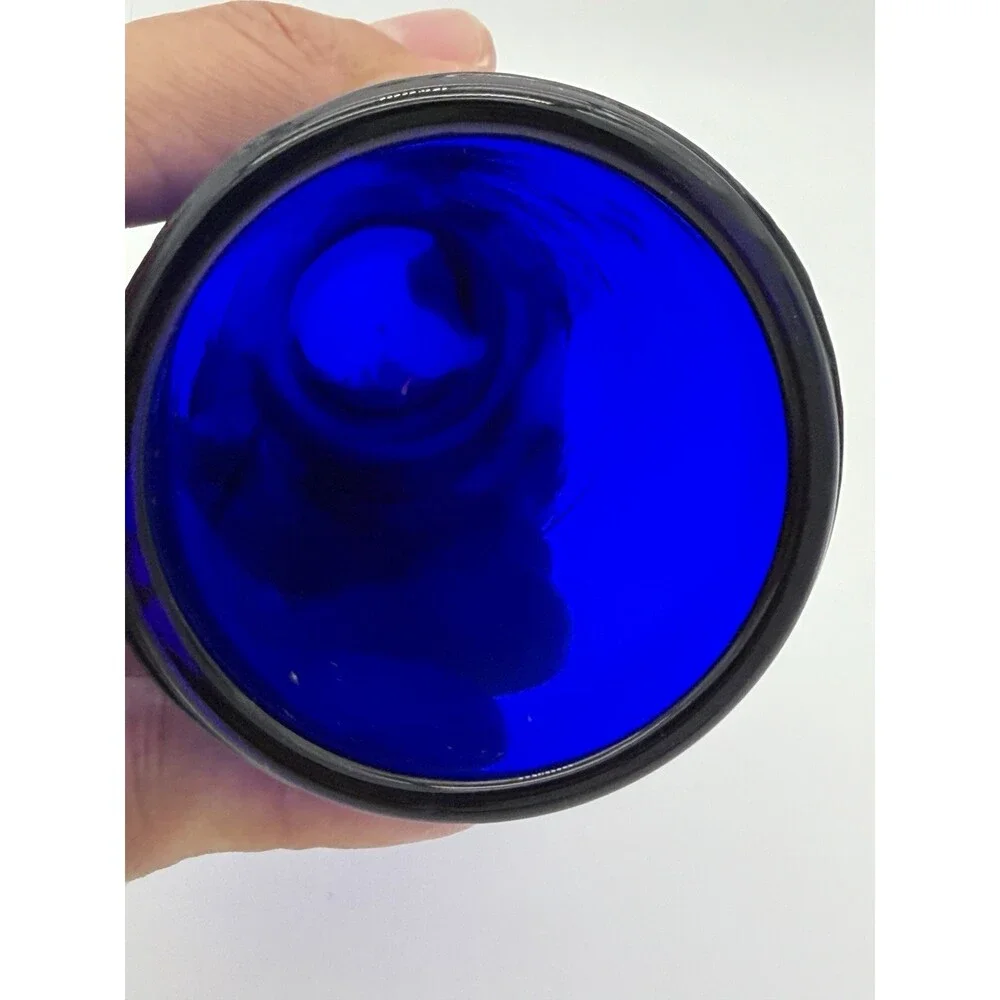Cobalt Blue Art Glass Ring Holder Jewelry Display Hand 7.5”vintage MCM